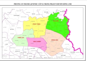 Đông Anh dự kiến còn 5 xã: Đông Anh, Phúc Thịnh, Thư Lâm, Vĩnh Thanh, Thiên Lộc